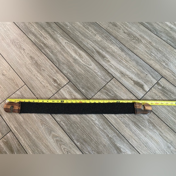 Vintage Handmade Wooden Buckle Beaded Belt - Picture 8 of 8